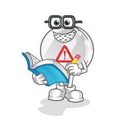 warning sign geek cartoon. cartoon mascot vector