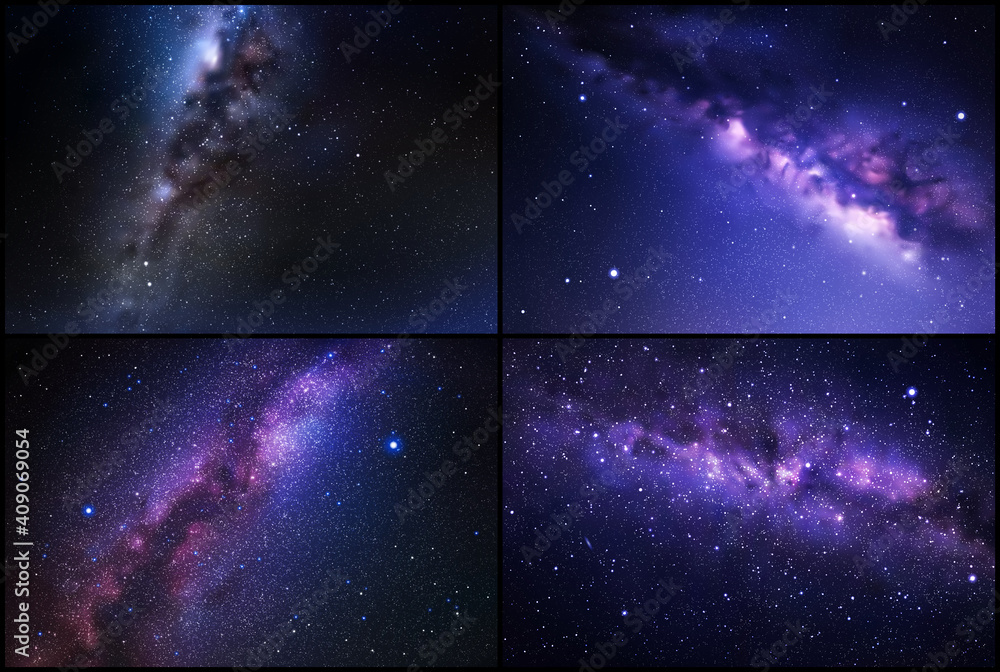 Canvas Prints night starry sky and milky way. stars and nebula. space background set