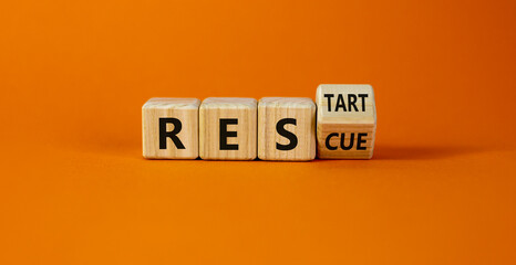 Rescue and restart symbol. Turned cubes and changed the word 'rescue' to 'restart'. Beautiful...