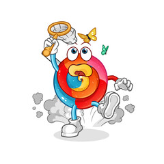 lollipop catch butterfly illustration. character vector