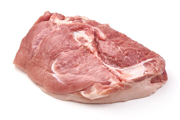 Raw pork meat, isolated on white background