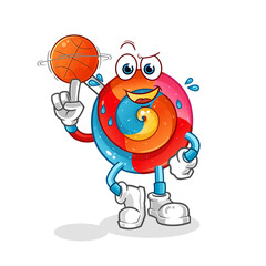 lollipop playing basket ball mascot. cartoon vector