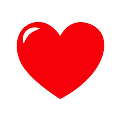 Abstract heart shape for valentine. Vector illustration. Red heart outline icon in flat style. The heart as a symbol of love.