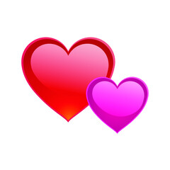 Abstract heart shape for valentine. Vector illustration. Red heart outline icon in flat style. The heart as a symbol of love.