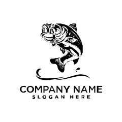 fish logo design template inspiration, vector illustration