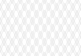 Seamless geometric diamonds pattern. White textured background. Vector art.