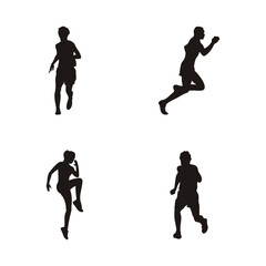 vector illustration of running logo design,running silhouette