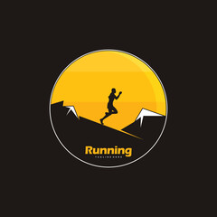 vector illustration of running logo design,running silhouette