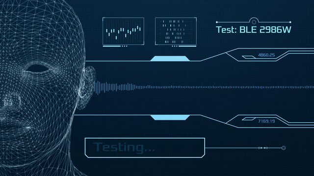 futuristic interface for the hearing or audiometric test, hearing loss (3d render)