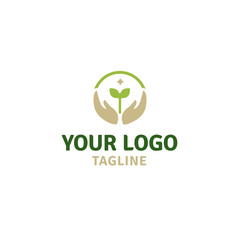 Plant, leaves, sprout in a hand icon. Symbol, logo illustration. Vector graphics