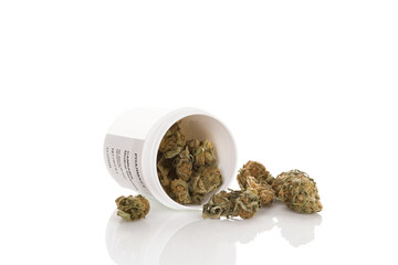 Medical marijuana in prescription bottle.