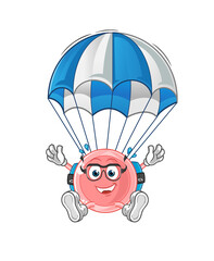 ovum skydiving character. cartoon mascot vector