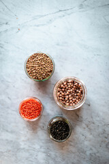 jars of legumes and grains zero waste and organic