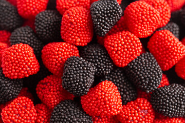 Background of Raspberry and Blackberry Gummy Candies