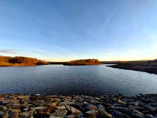 sunset over the river