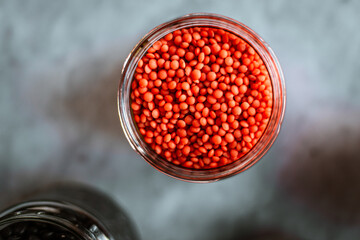 jars of legumes and grains zero waste and organic