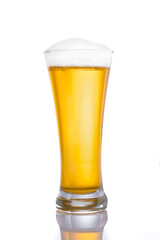 Cold beer on white background