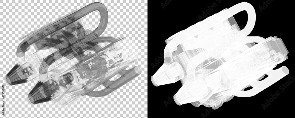 Poster v6 engine isolated on background with mask. 3d rendering - illustration