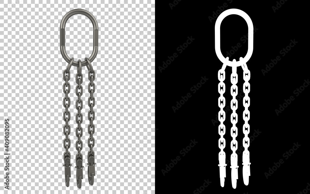 Poster crane hook close-up scene isolated on background with mask. ideal for large publications or printing