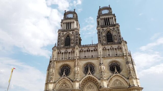 Basilique Cathedrale Sainte-Croix dOrleans is a Roman Catholic church located in the city of Orleans France during the Siege of the cathedral was visited frequently by Joan of Arc 4k high resolution