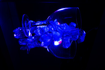 Lightpainting with color traces in mirror