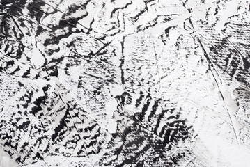 Abstract hand drawn brush stroke paint background Art painting on canvas black and white Distress texture