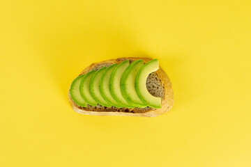 Avocado slices on bread.