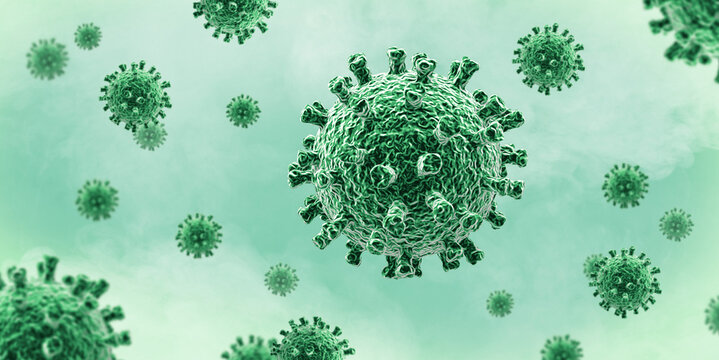 Coronavirus - Microbiology And Virology Concept - 3d illustration