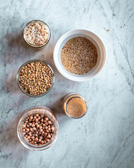 jars of legumes and grains zero waste and organic