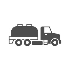 Sewage truck glyph icon or septic cleaning car