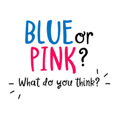 Blue or pink? What do you think? Gender reveal party card, banner vector element  design