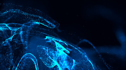 Whirlwind of dust particles. abstract primitives. 3d rendering