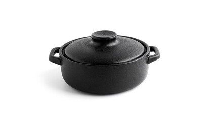 Black pot isolated on white background