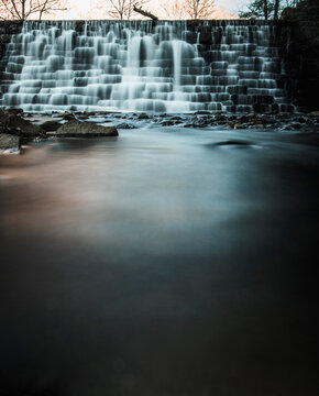 long exposure of otter lake dam Virginia at twighlight