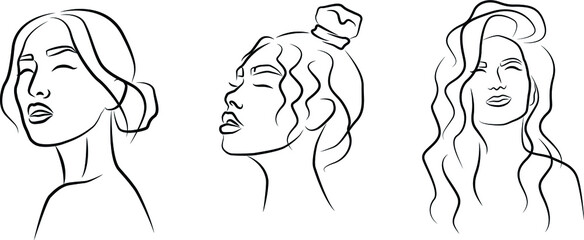 woman face shape sketch drawing