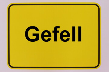 Illustration eines Stadteingangsschildes der Stadt Gefell
