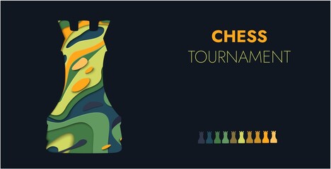 Fototapeta premium Chess tournament poster template. Sport game vector flyer. Chess tournament, checkmate strategy sport championship game posters.