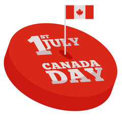 Isolated 1st july token red