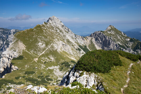 View from Veliki Dra&scaron;ki vrh at Mali Dra&scaron;ki vrh and Vi&scaron;evnik