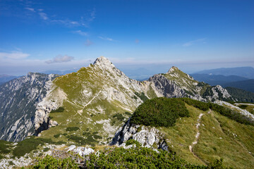View from Veliki Draški vrh at Mali Draški vrh and Viševnik