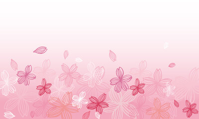 春の桜ベクター背景　バナー　壁紙　タイトル　背景　Cherry blossom illustration for spring