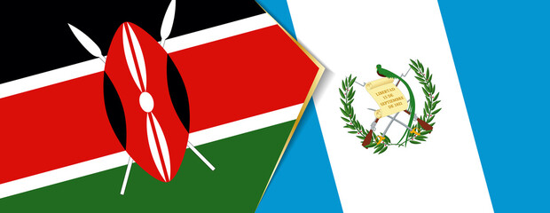 Kenya and Guatemala flags, two vector flags.