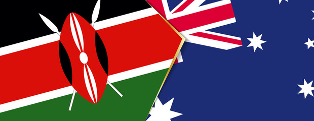Kenya and Australia flags, two vector flags.
