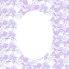 Handmade watercolor. Transparent twig seamless pattern. Hand drawn floral vintage illustration for wedding design, surface, textile