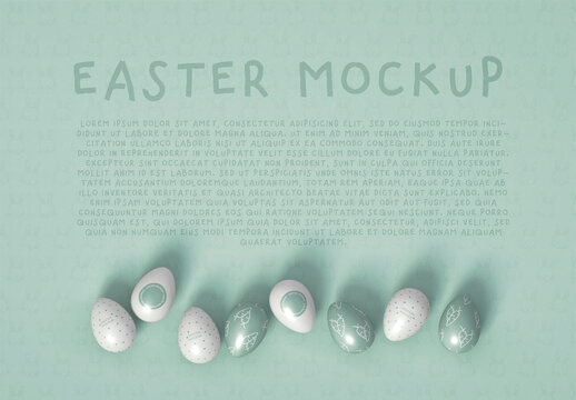 Small Easter Eggs Mockup