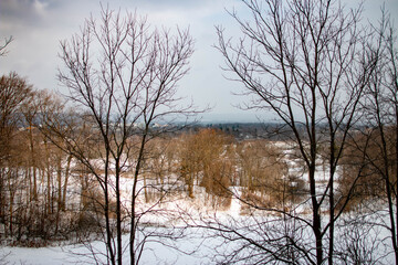 Fototapeta na wymiar Winter landscape in Canada after a fresh snow fall 