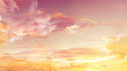 pink  sky fluffy white clouds on gold  sunset summer   tropical nature background landscape 