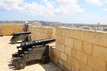 Cannon in Cittadella in Rabat Victoria, Gozo Malta