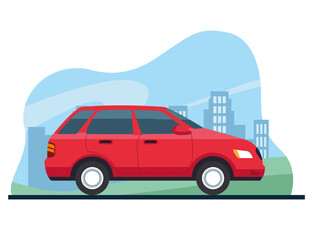 car vehicle color isolated icon