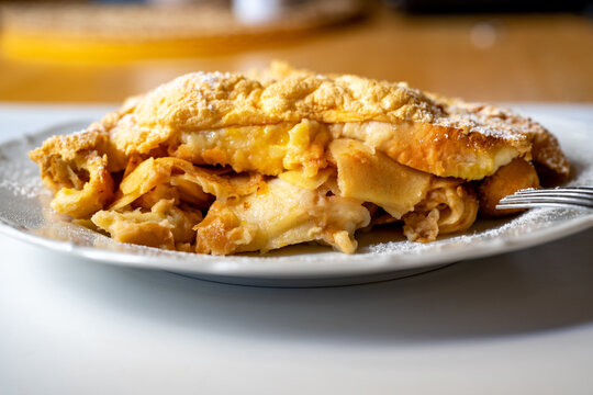 Sweet baked apple dessert, traditional Czech republic dessert "zemlovka"